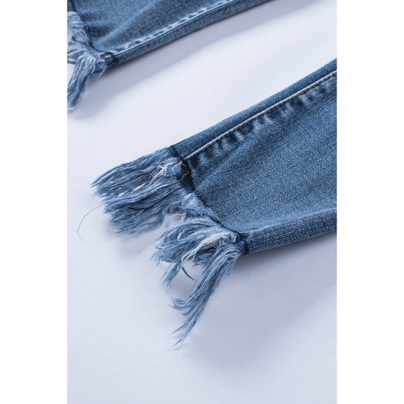Distressed Frayed Hem Cropped Jeans - Picture 10 of 10